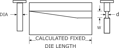 d DIA W CALCULATED FIXED  DIE LENGTH